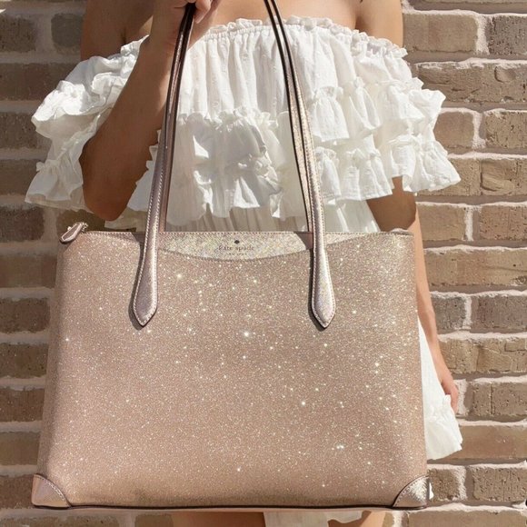 Kate Spade Top Zip Tote Shoulder Bag Glitter - Picture 5 of 8